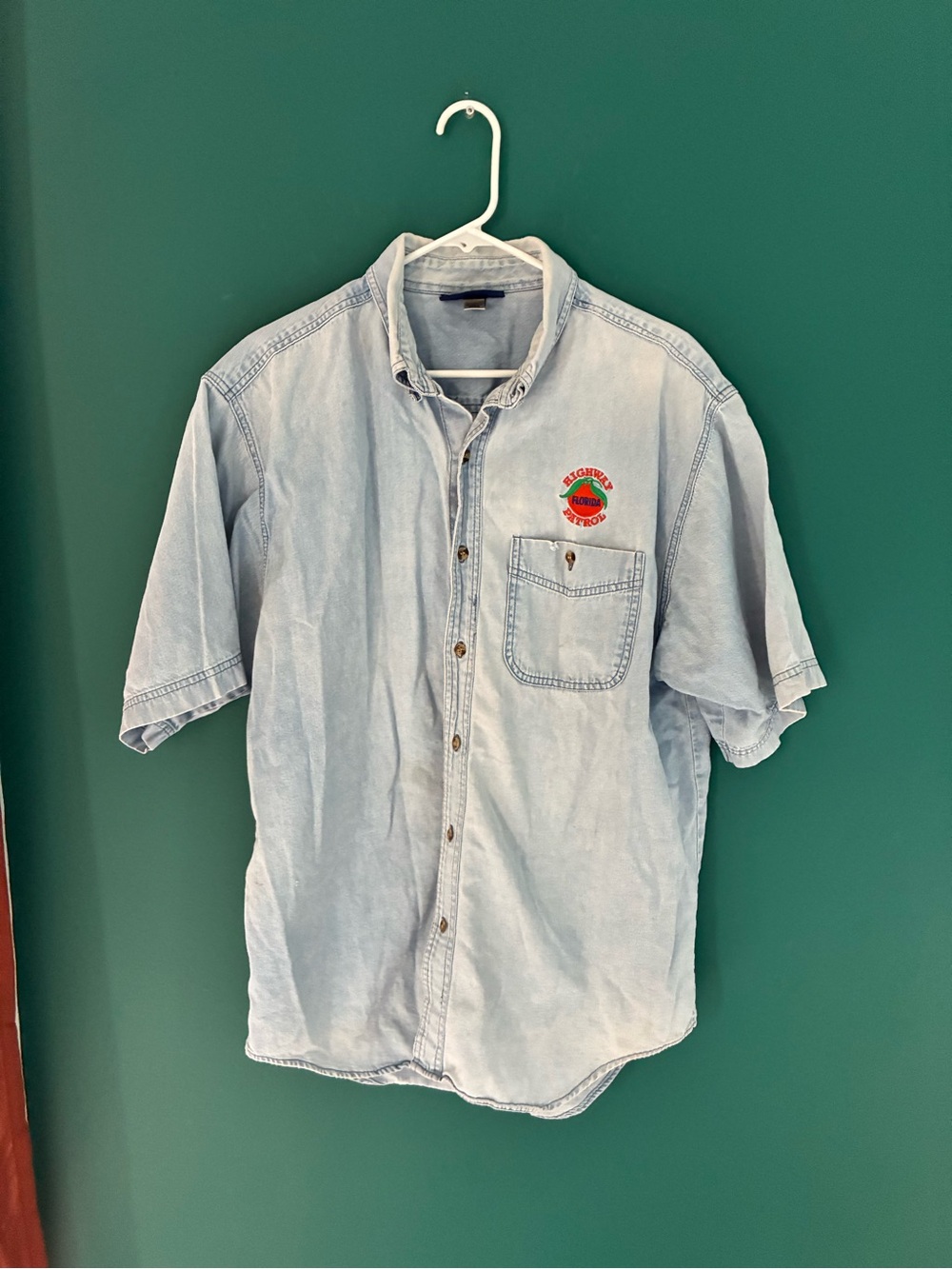Vintage 90’s Denim Shirt with Embroidered Logo